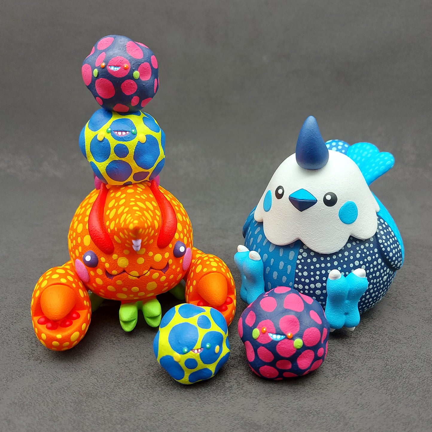 Blue Dot BallBallBird 藍色波點波波雀