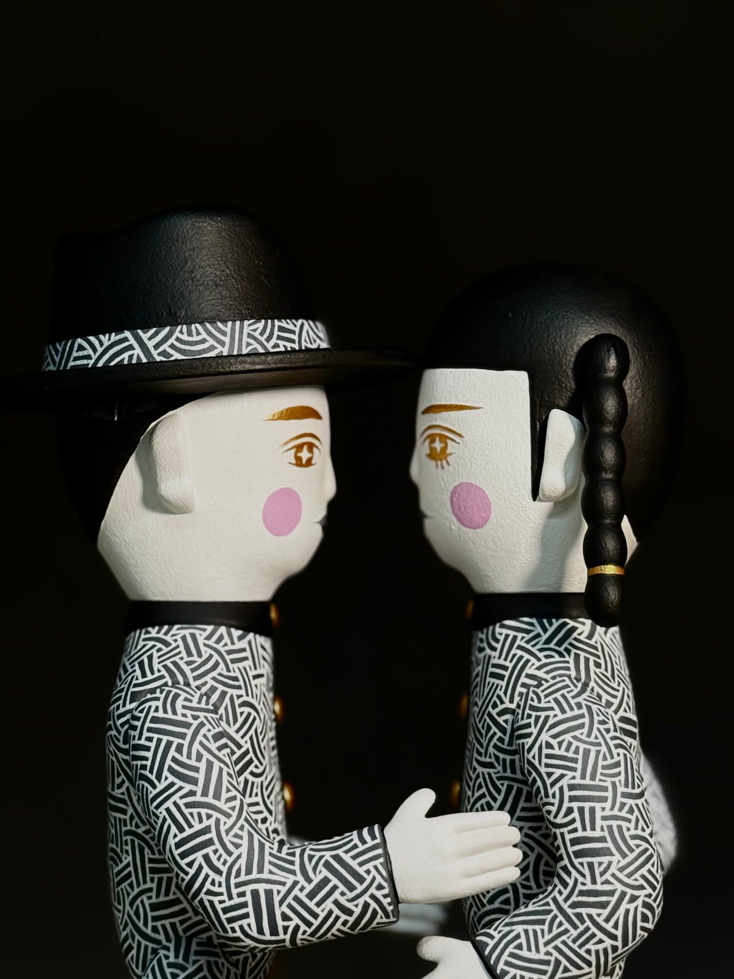 B&W Gold Boy And Jade Girl 黑白金童玉女