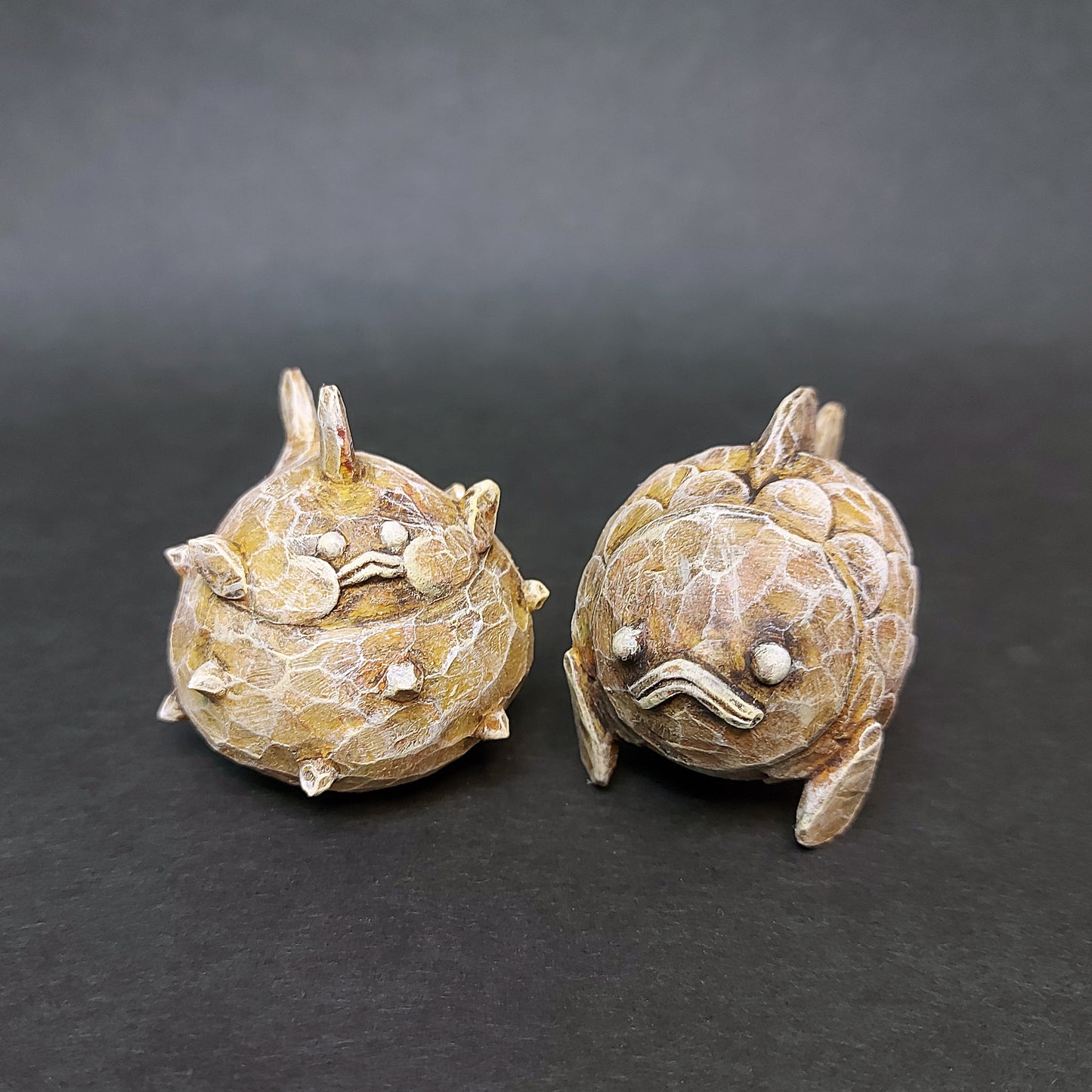 Wooden BallBallFish & PufferBallFish set 木化波波魚與刺波魚