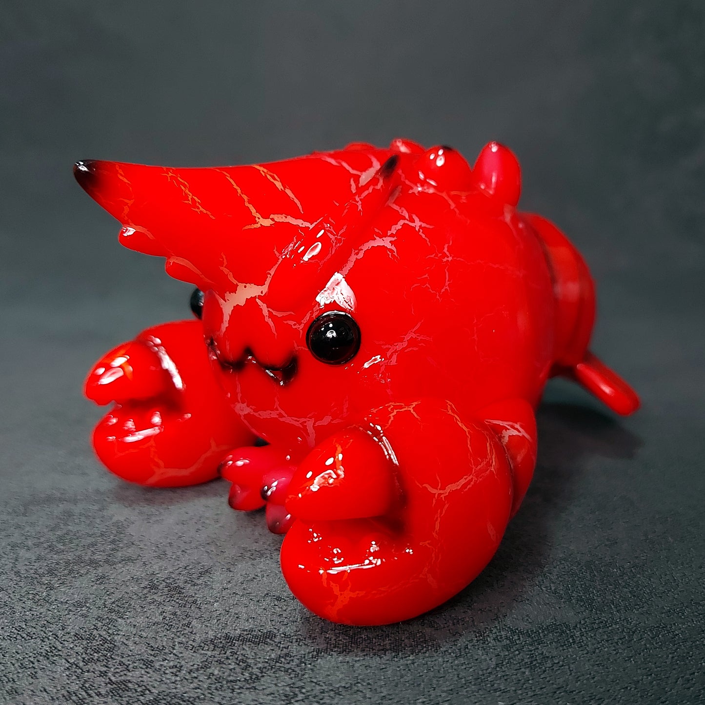 Red Crack GID BallBallShrimp 紅色裂紋油夜光波波蝦