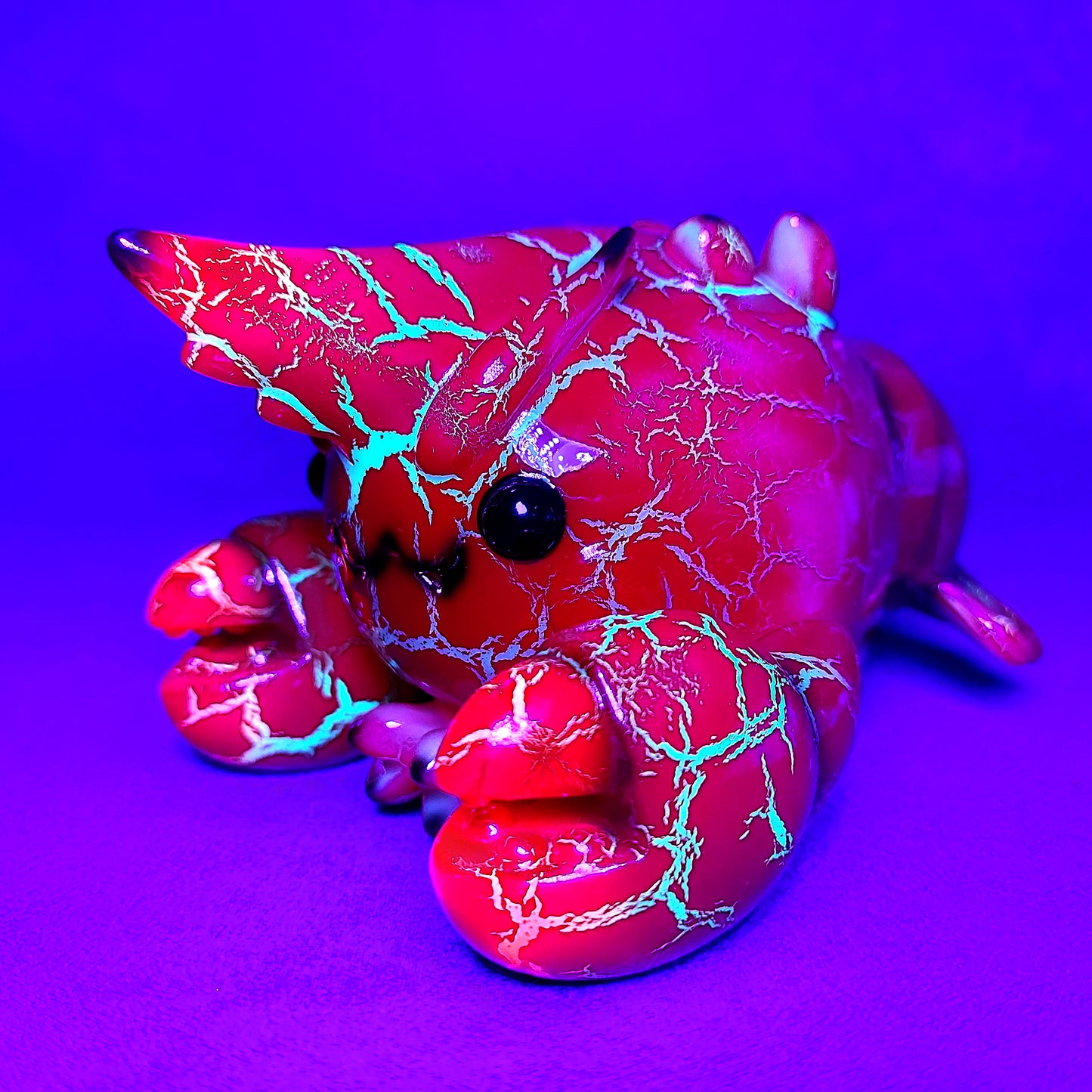 Red Crack GID BallBallShrimp 紅色裂紋油夜光波波蝦
