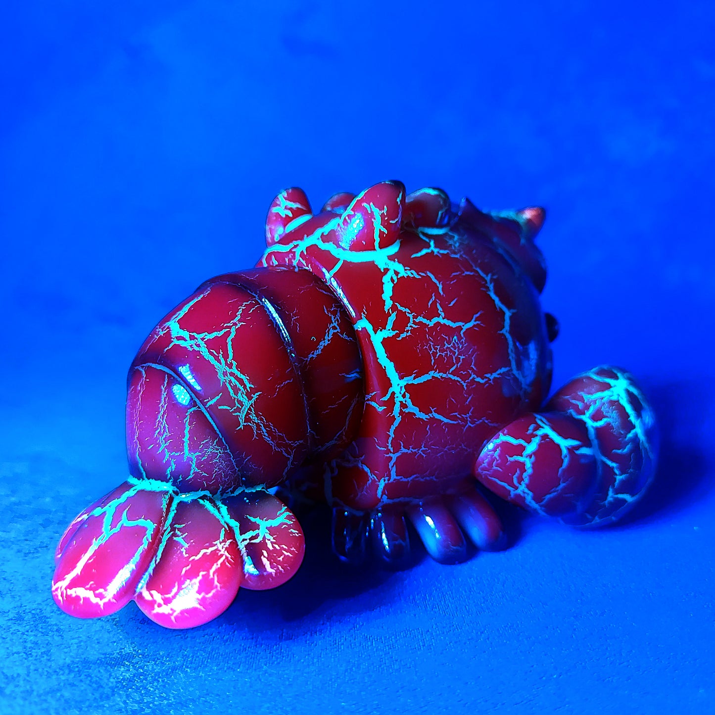 Red Crack GID BallBallShrimp 紅色裂紋油夜光波波蝦