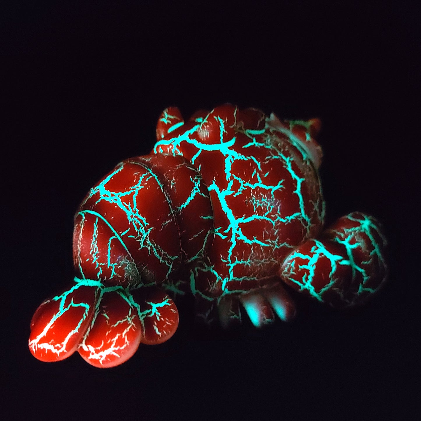Red Crack GID BallBallShrimp 紅色裂紋油夜光波波蝦