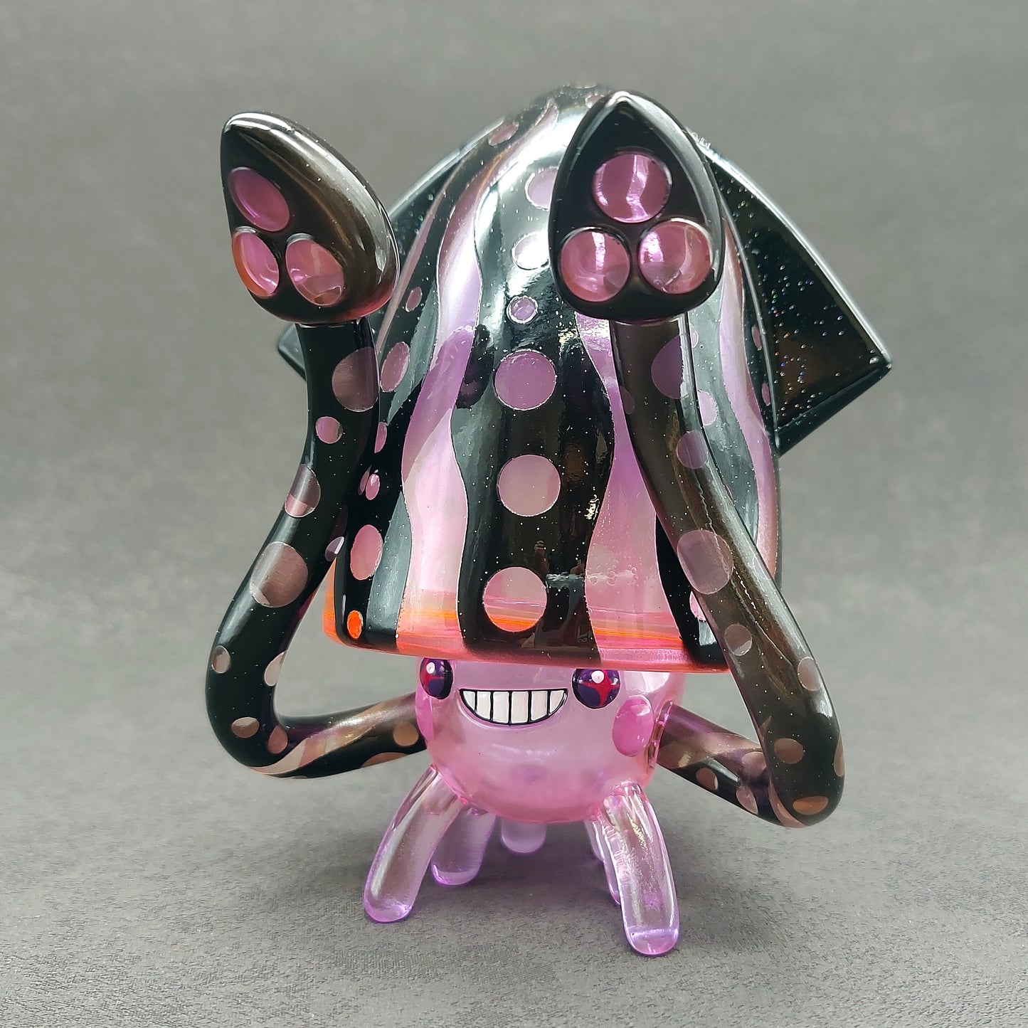 Transparent Black Purple Dot BallBallSquid 透明黑紫波點波波烏
