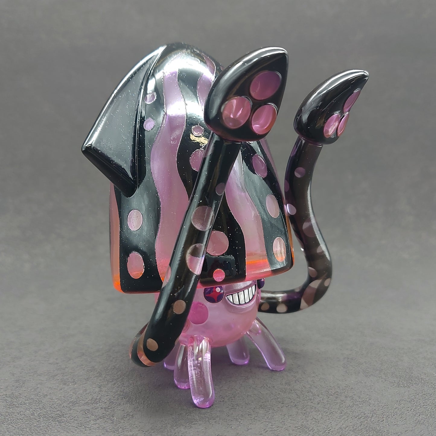 Transparent Black Purple Dot BallBallSquid 透明黑紫波點波波烏