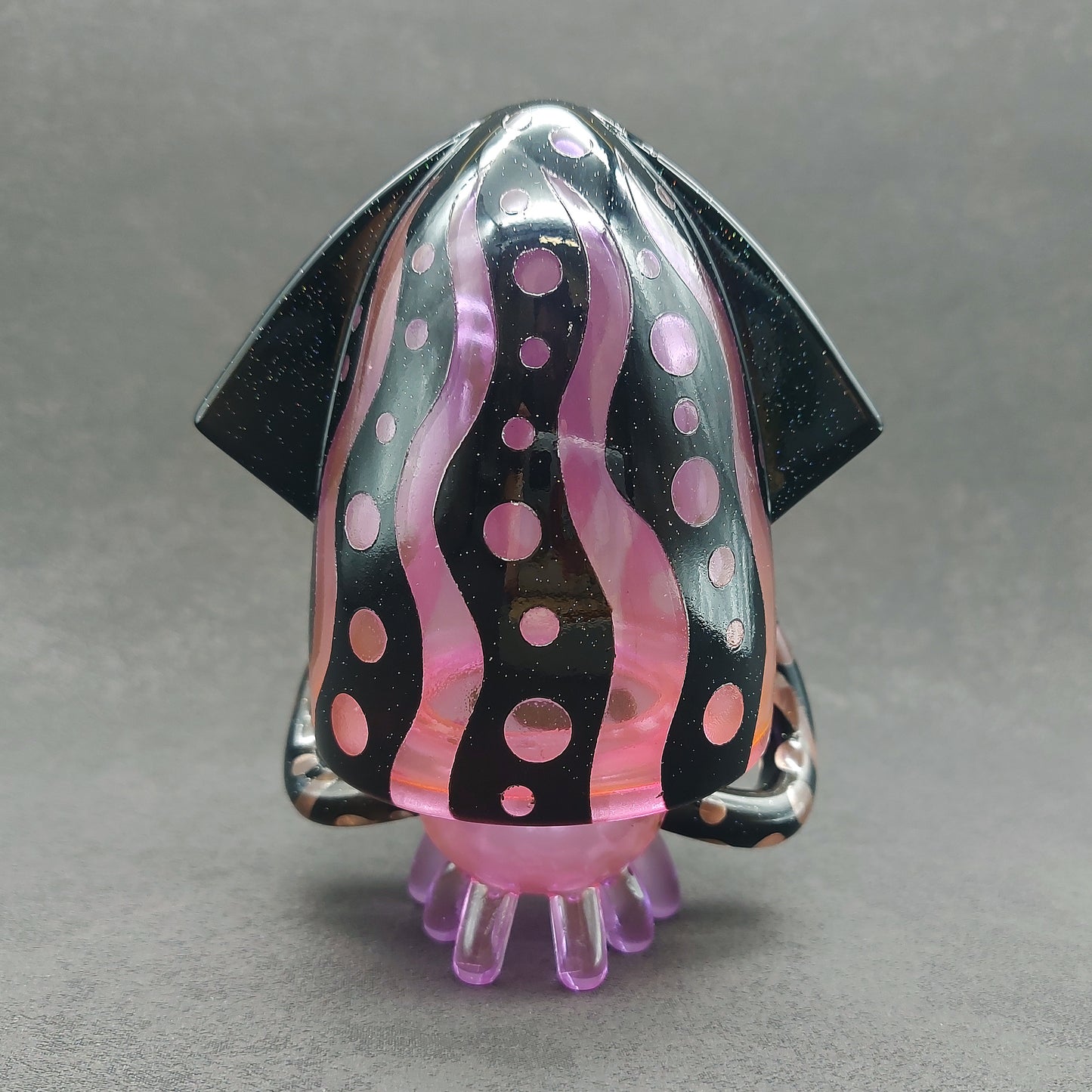Transparent Black Purple Dot BallBallSquid 透明黑紫波點波波烏