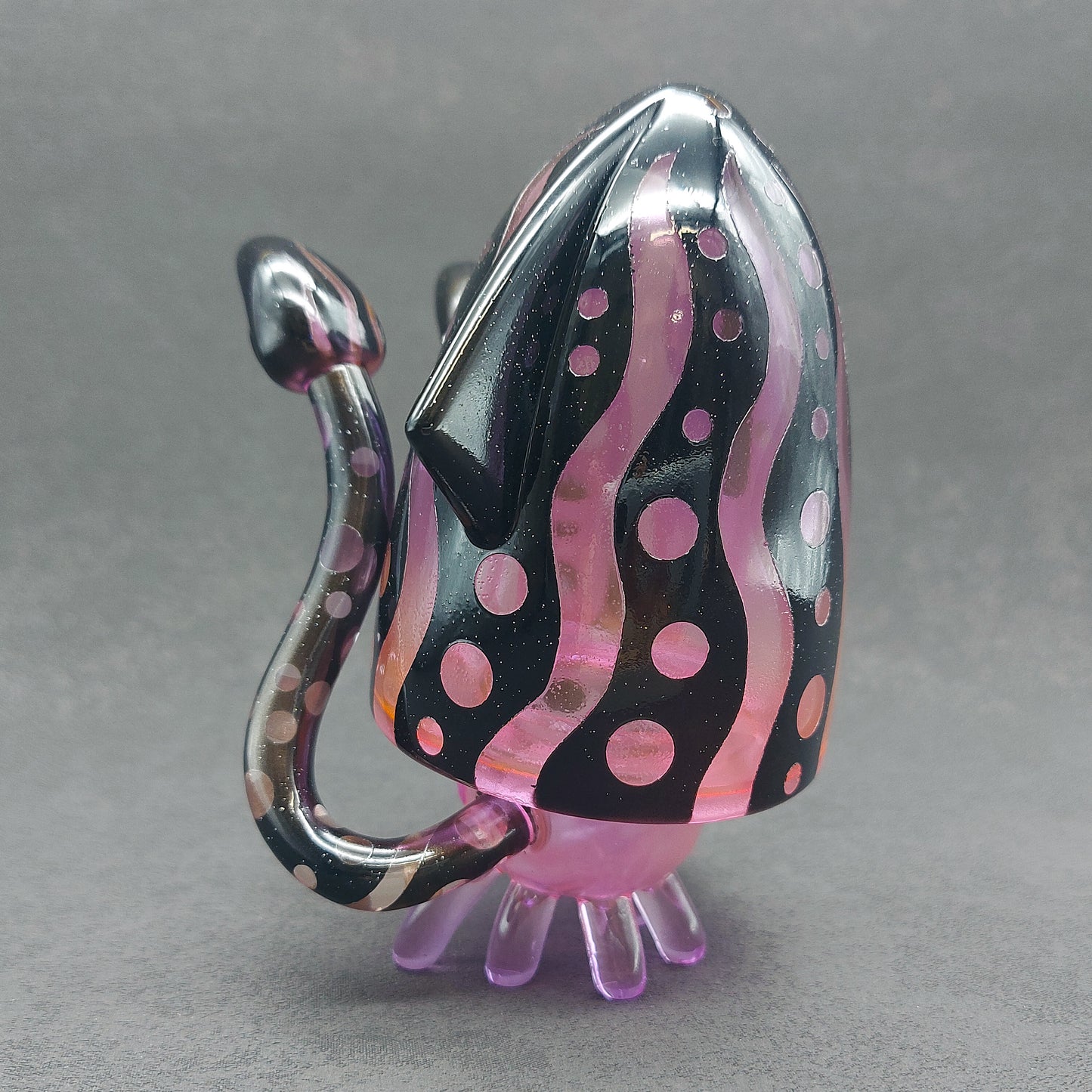 Transparent Black Purple Dot BallBallSquid 透明黑紫波點波波烏
