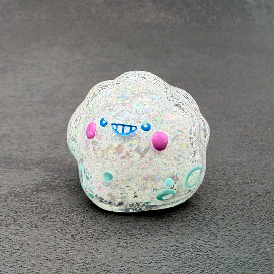 Light Blue Circle White Glitter BallBallInk 粉藍圈白色閃粉波波墨