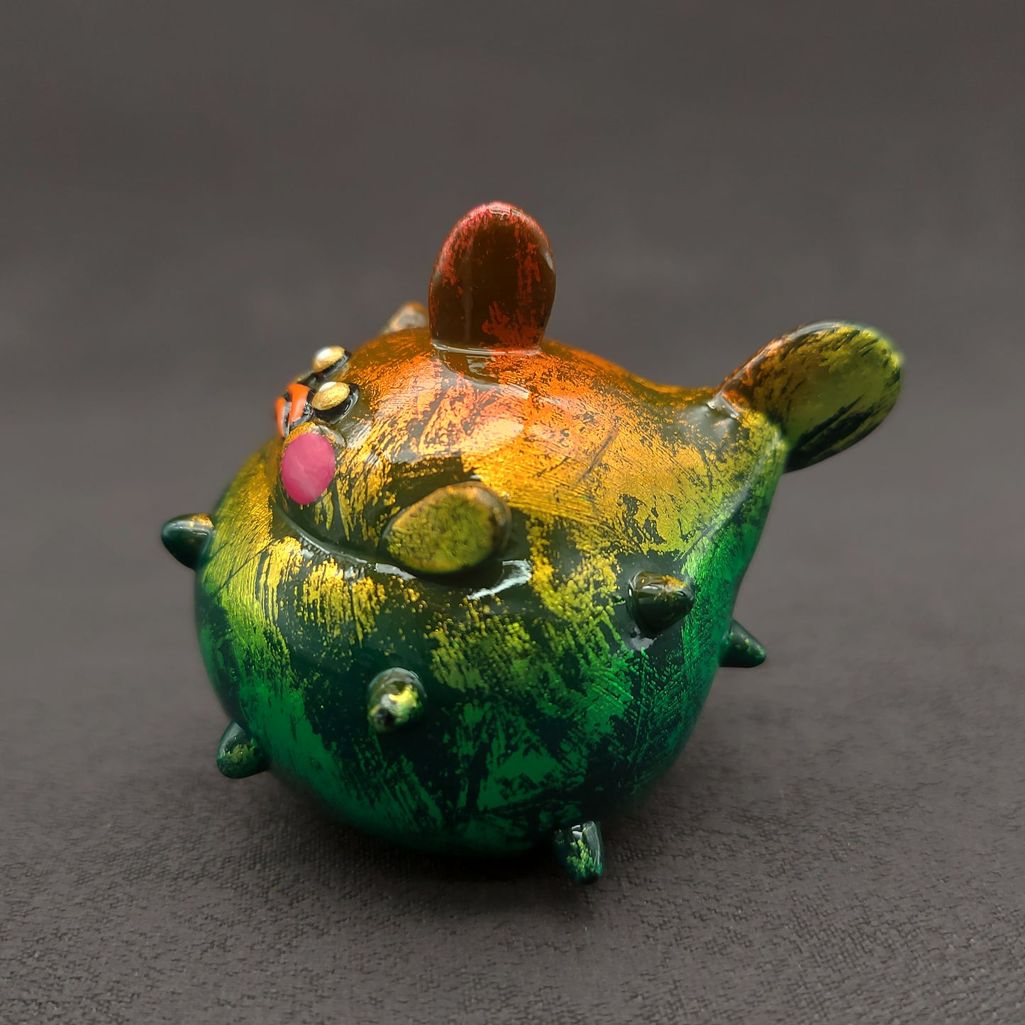 Fluorescence Foil Rainbow PuﬀerBallFish 螢光金屬彩虹刺波魚